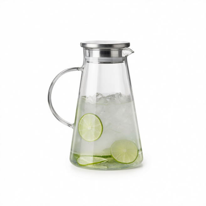 耐高溫玻璃冷水壺 1800ml, 1800ml大三角冷水壺, 1個, 1.8L