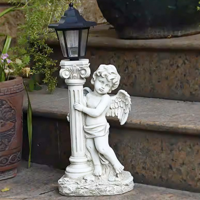 태양광 정원등 천사 조각상 인테리어 야외 조명 태양열 전등, 우측형(주광색)