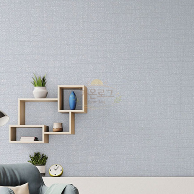 가온로그 단열벽지 100X20m 실크그레이 풀발라진벽지