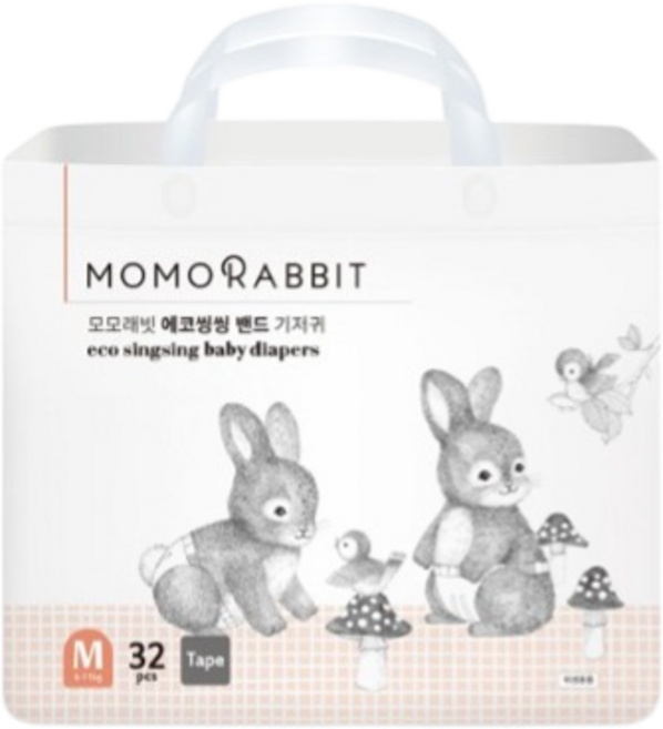 모모래빗 에코씽씽 밴드형 기저귀 아동공용, 중형(M), 32매
