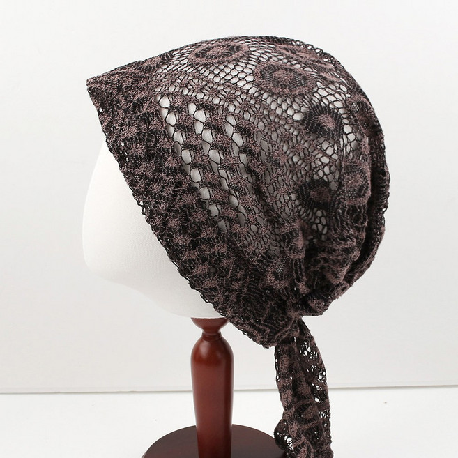 에스닉리본 레이스 여성 여름 비니 두건 머리두건 조리모 위생모자