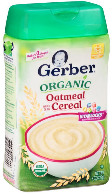 거버 오가닉 포 베이비 1단계 이유식 곡물 & 성장 시리얼 거버 오가닉 포 베이비 1단계 이유식 곡물 & 성장 시리얼 오트밀 시리얼 통곡물 & 철분 함유 USDA 유기농 &, 1개