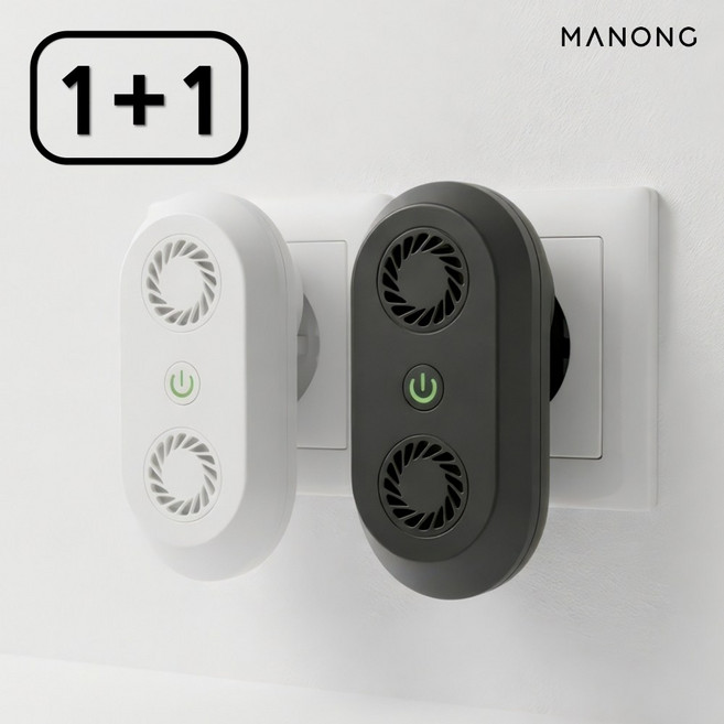 마농 콘센트형 초음파 바퀴벌레 개미 쥐 해충퇴치기, 1+1 블랙