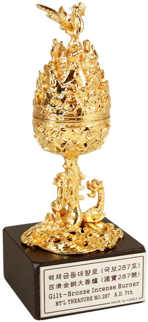 백제 금동대향로 미니어처 / 박물관 굿즈 뮷즈 장식품 공예품 향로 금동향로 백제향로 국보287호 모조품 인테리어소품 / 집들이선물 외국인선물