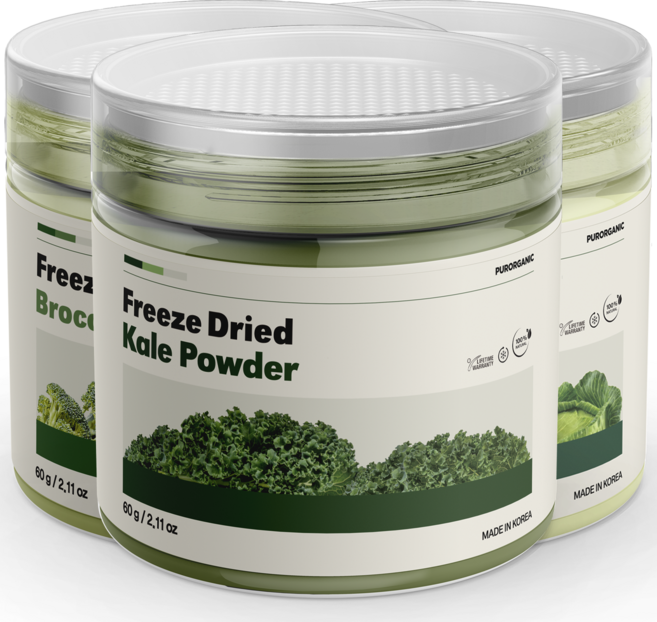 푸로가닉 동결건조 브로콜리 양배추 케일 파우더 세트, 1개, 180g