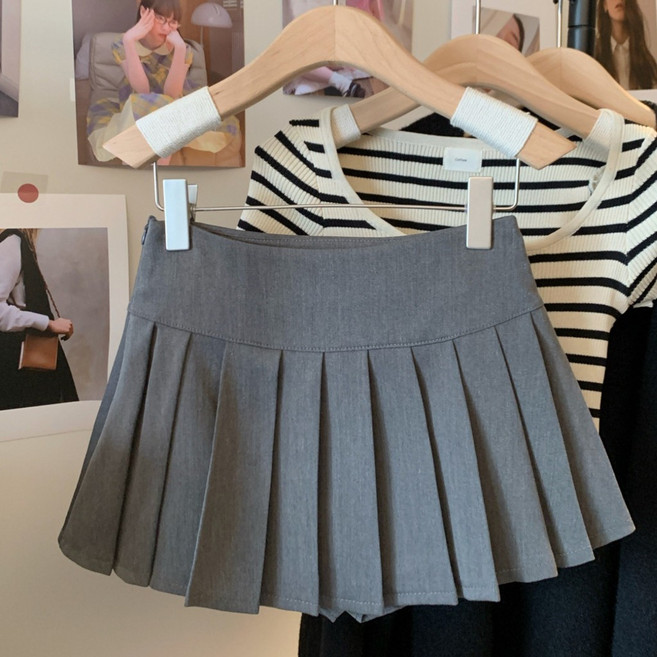 高腰顯瘦百褶裙 4色百搭A字短裙