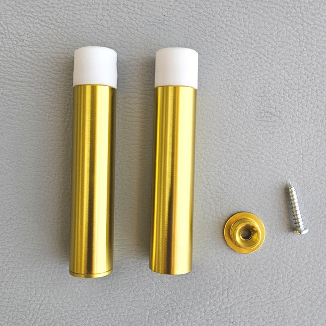 일자 피스 고정형 도어충격방지 스토퍼 문보호 벽보호 손잡이보호 방문용 욕실용 피스동봉 소음방지, 골드, 2개