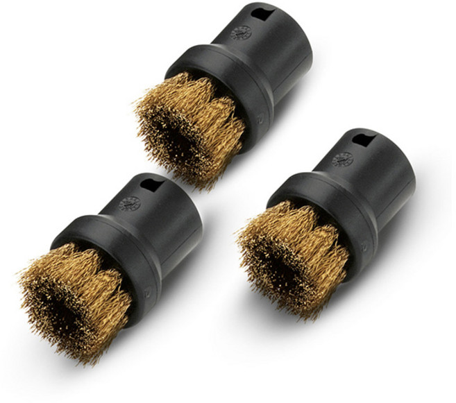 Karcher 德國凱馳 配件 圓輪刷組-帶黃銅刷毛 適用於高壓清洗機 輕鬆清潔頑固污漬, 黑色, 1個