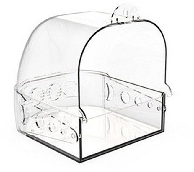 앵무새 외부 욕조 모이통 화장실 부리갈이, 투명, 1개