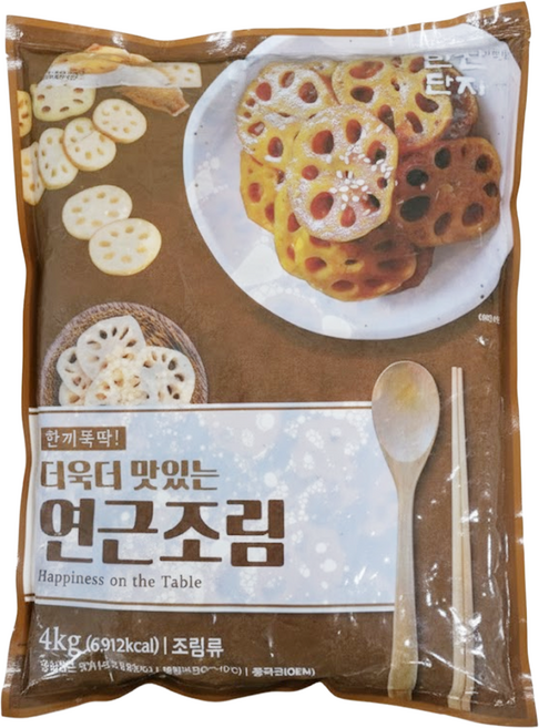 또밥찬 반찬단지 연근조림 4kgX4 (1박스) 대용량 업소용, 4kg, 4개