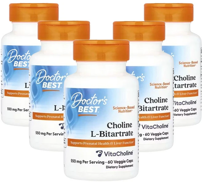 닥터스베스트 콜린 l-바이타트레이트 550mg 60베지캡슐(캡슐당 275mg), 5개, 60정 - 쿠팡