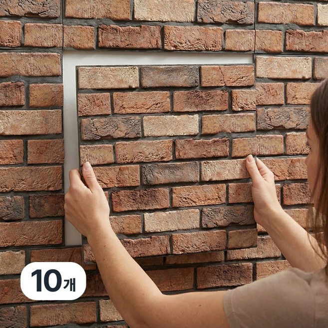Equator 벽돌 무늬 입체 폼블럭 시트지 30*30cm, 10개, 앤틱 벽돌