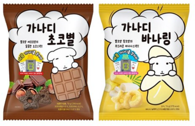 가나디 초코별 + 바나링 스낵, 2개, 72g