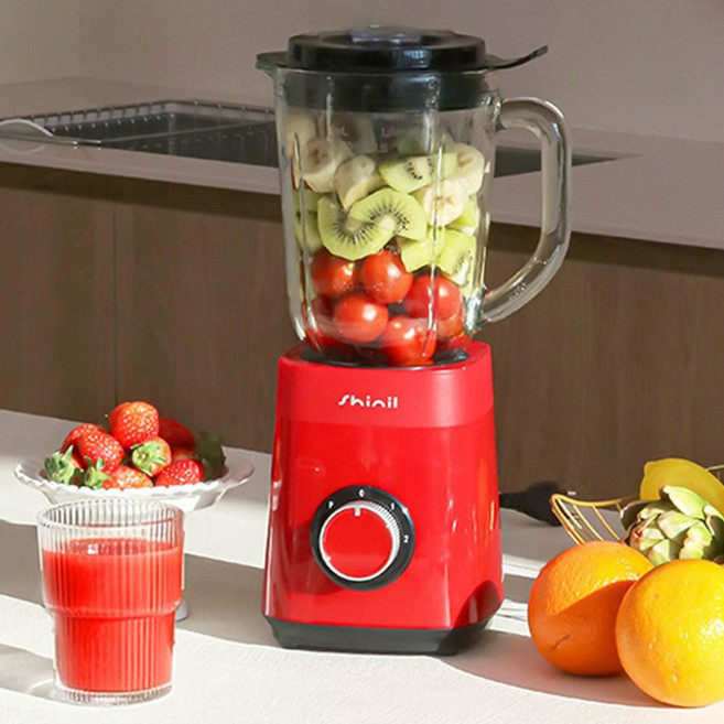 [26년형]신일 초고속 1.5L 중형 유리 믹서기 SMX-WG3000 파워 블렌더 이유식 미니 고속 대용량 가정용 소형믹서기, 레드