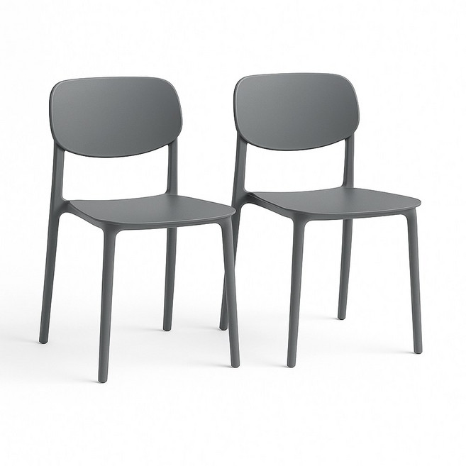 이엔비 일체형 인테리어 식탁의자, 2개, 그레이