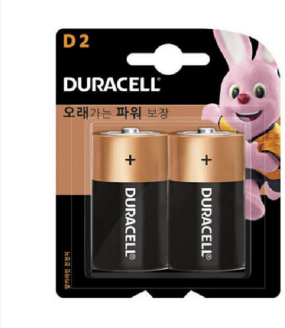 듀라셀 알카라인 건전지 D, 2개입, 2개