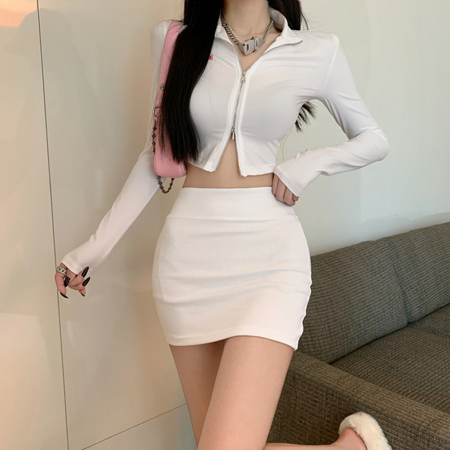 탑트레일 여성 하이웨스트 힙업 쫀쫀 스판 미니스커트