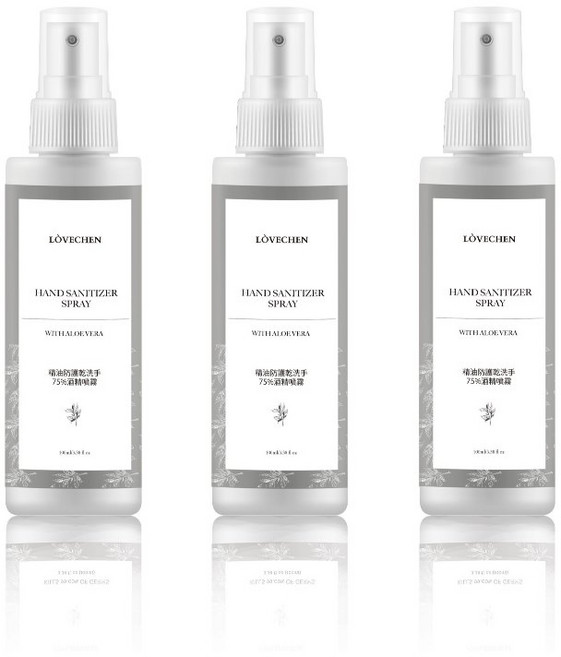 LÖVECHEN 精油防護乾洗手酒精噴霧 75%酒精, 1個