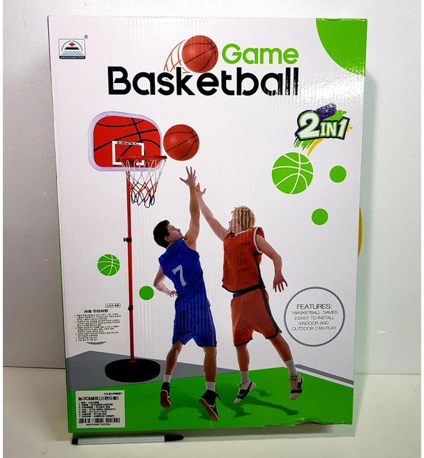 농구대세트 실내농구대 / 높이조절 / 스탠드형 문걸이 겸용 2WAY / 실내외 겸용 어린이 농구놀이 완구