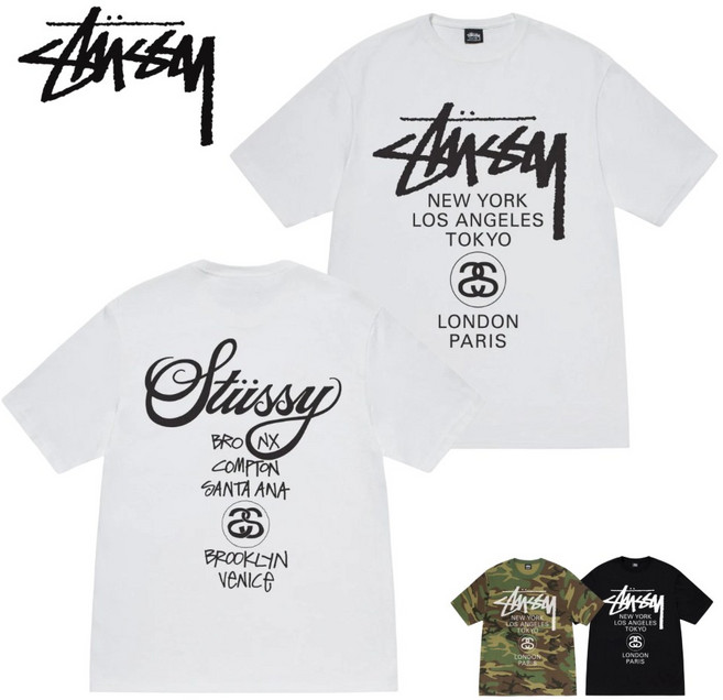 스투시 월드 투어 반팔 티셔츠 남성 여성 공용 STUSSY TEE 정품