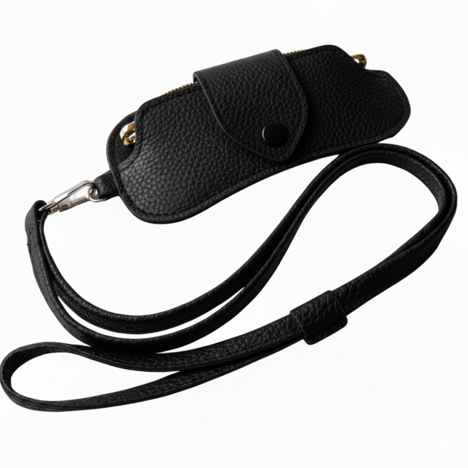 더블트리 선글라스 슬림 가죽 케이스 휴대용 목걸이