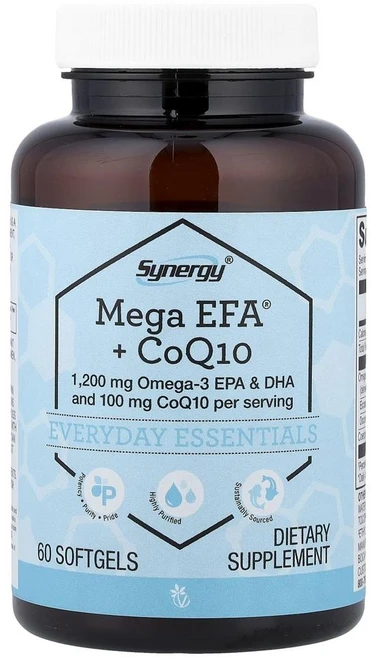 비타코스트 시너지 메가 EFA + 코큐텐 Vitacost Synergy® Mega EFA® + CoQ10 60정, 1개 - 쿠팡