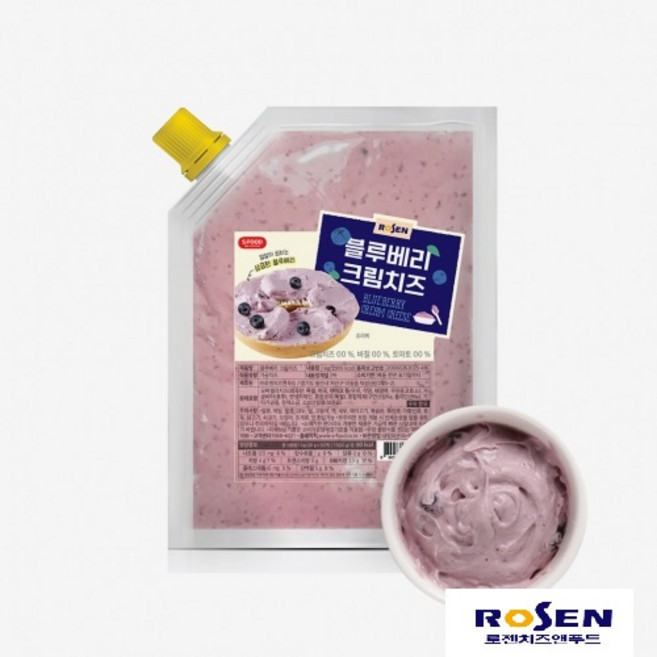 로젠치즈 블루베리 크림치즈 1kg 베이글 브런치 디저트, 2개