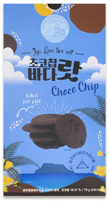 제주초코칩바다랏 70g 1케이스 제주바다 초코 팝과자 블랙초콜릿 용암해수소금 솔트쿠키 브라우니, 1개