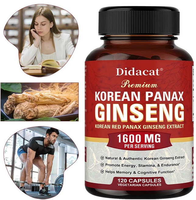 한국 홍삼캡슐 1600mg - 5% 진세노사이드 - Non-GMO 글루텐 프리 - 천연 에너지 및 집중력 지원, 1개, 120회분 - 쿠팡