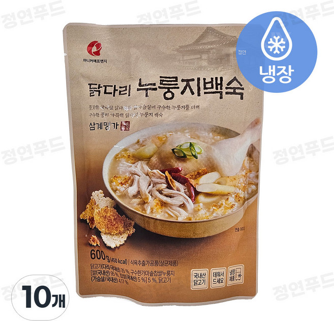 마니커에프앤지 닭다리 누룽지백숙 (냉장), 10개, 600g