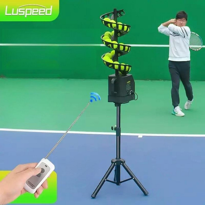 Luspeed 테니스 공 자동 던지기 투척 머신, 1개, 캣칭네트