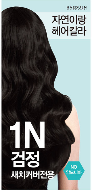 자연이랑 헤어칼라 염색약, 1N검정색, 1개