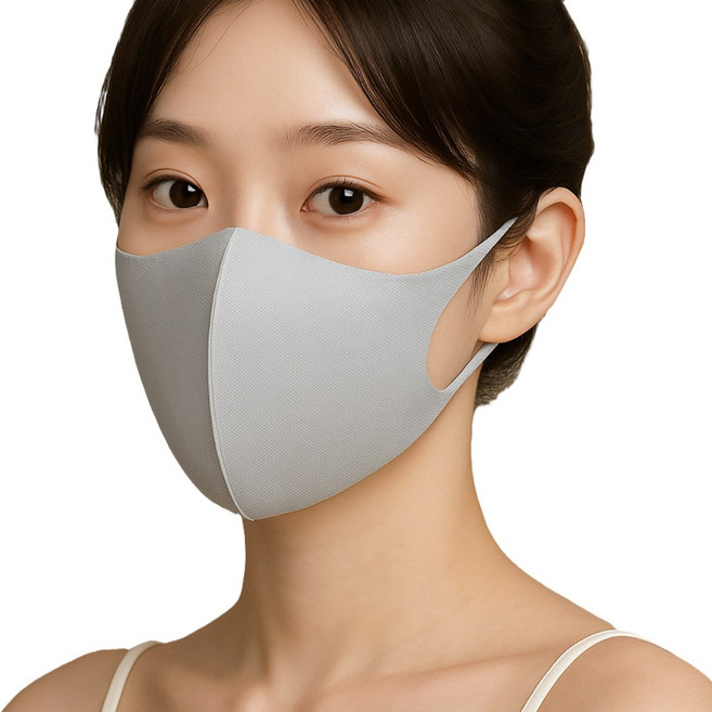 브랜드88 브이핏 컬러쿨 빨아쓰는 예뻐보이는 다회용 연예인 입체 마스크, 그레이, 1개, 5매