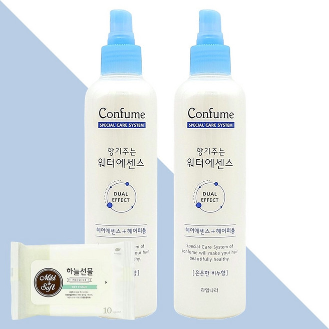 과일나라 컨퓸 향기주는 워터에센스 은은한비누향 252ml 2개(+휴대용 물티슈 1개), 2개