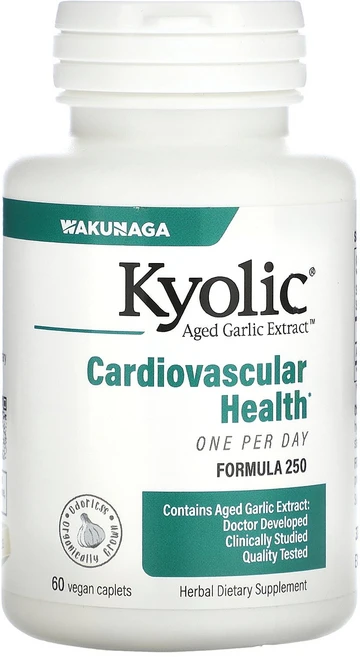 Kyolic Aged Garlic Extract Cardiovascular Health One Per Day Formula 250 60 Vegan Caplets (1, Kyolic, Aged Garlic Extract, C, 60정, 1 - 쿠팡