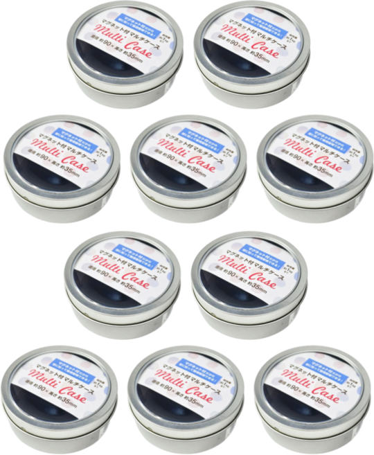 마그네틱 원형 투명창 틴케이스 자석 부착형 소품 틴케이스 다용도 틴케이스, 10개