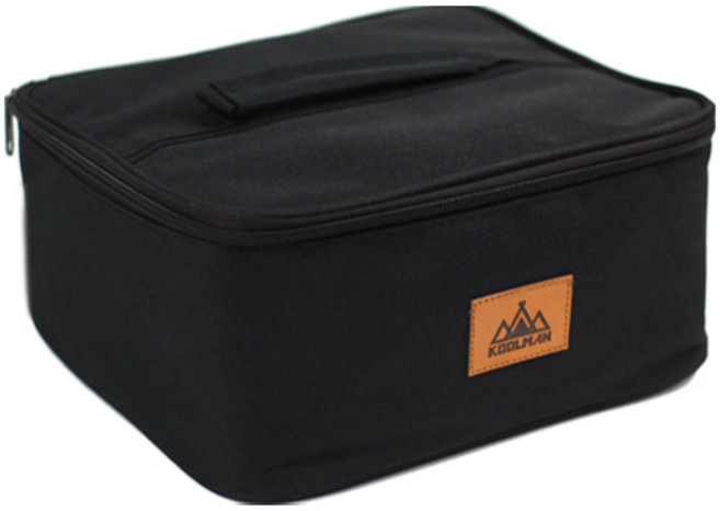 쿨맨 다용도 미니 버너 식기 수납가방, 블랙, 1단, 1개