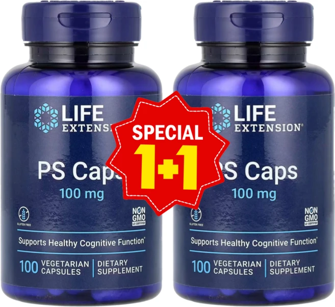 1+1 라이프익스텐션 포스파티딜세린 PS 캡스 100mg 베지 캡슐 100정 / 해외직구 미국정품, 2개 - 쿠팡