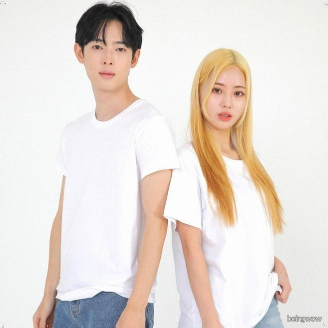 남녀공용 순면 라운드넥 17수 무지 반팔티셔츠 데일리 베이직 코튼 여름 이너 기본티웨어