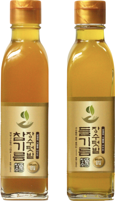 장수텃밭 통참깨 참기름 180ml + 통들깨 들기름 180ml, 1개