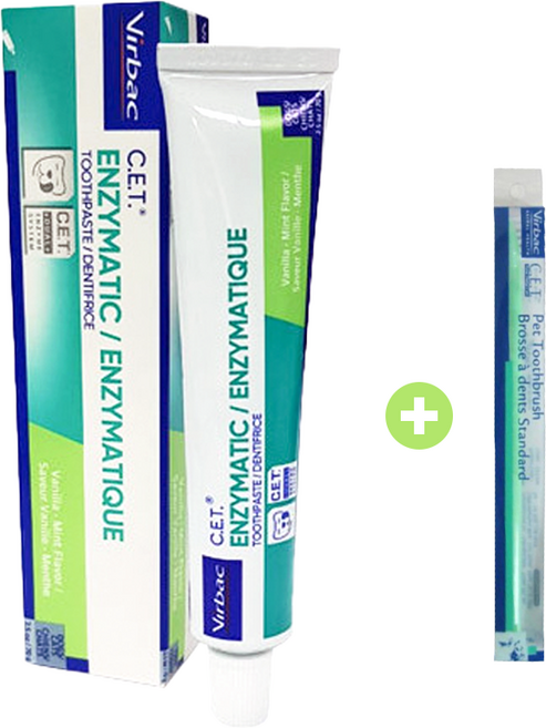 [버박공식인증] C.E.T 반려동물 치약 바닐라민트맛 강아지 고양이치약 + 미니칫솔 1p, 1개, 70g