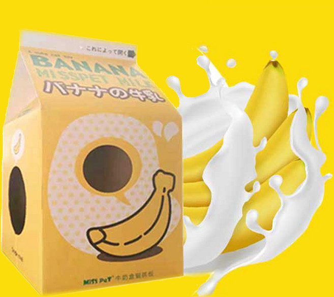 미스펫 우유팩 고양이 스크래쳐 하우스 바나나 숨숨집, 1개