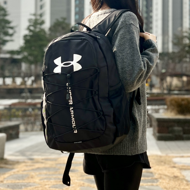 언더아머 백팩 대용량 노트북 가방 헬스 빅사이즈 남성 여성 배낭 신학기 책가방, 블랙, 1개