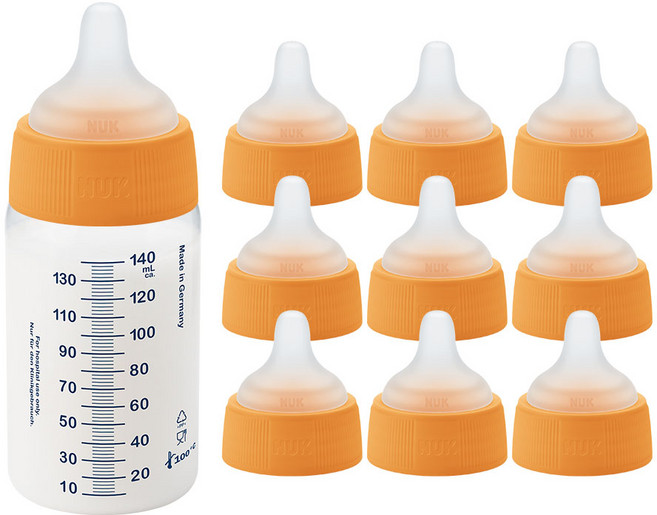 누크 메딕프로 퍼펙트매치 이른둥이 패키지 [이른둥이 젖꼭지(일회용) 10개 + 젖병 140ml 오픈형 2개], 1세트, A세트 (S사이즈젖꼭지  + 젖병 140ml )