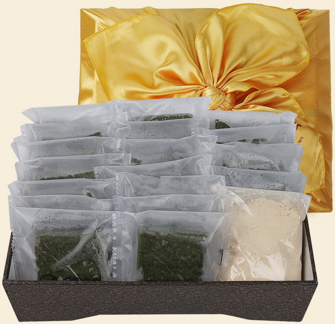 삼다쑥떡2호 선물세트(지함포장)콩고물 해풍 제주 쑥 떡 인절미 향찹쌀 현미 밥알 찰 쑥개떡 무설탕 천연 관리 아침 대용, 90g