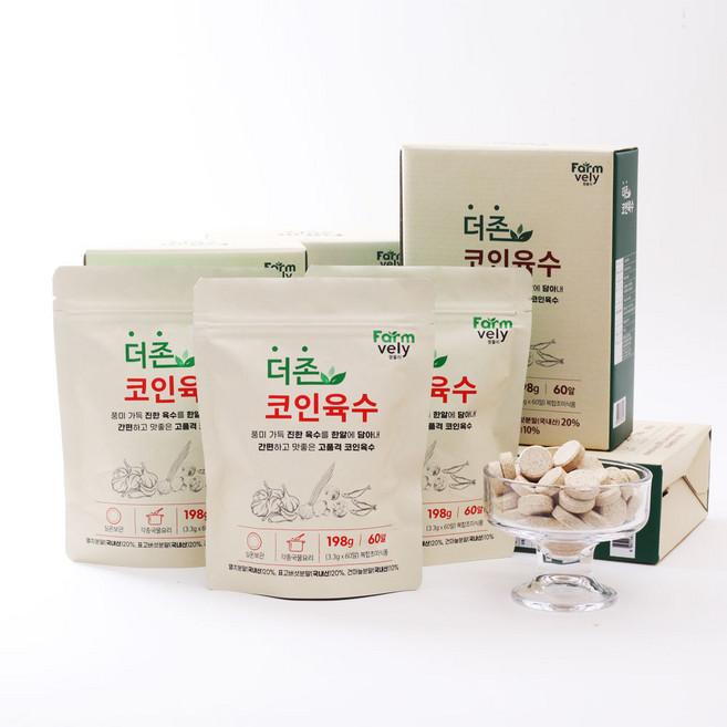 팜블리 나도 요리왕 더존 코인육수 깊은맛 60정, 3개, 198g