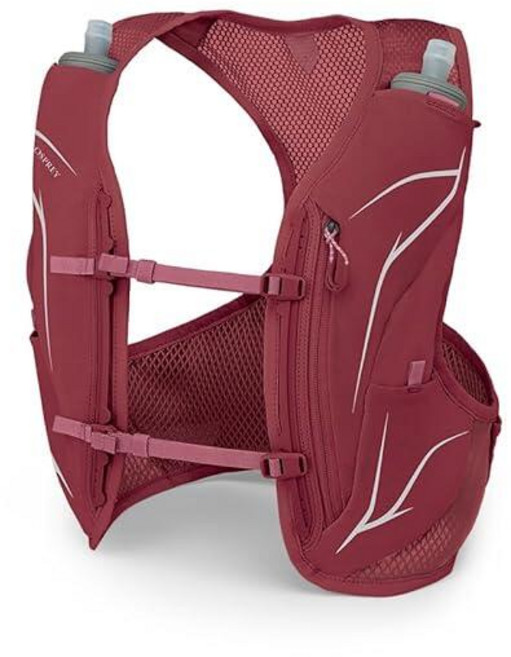Osprey Dyna LT 여성용 러닝 하이드레이션 조끼 유압 소프트 플라스크 포함 카키오 핑크 미디엄