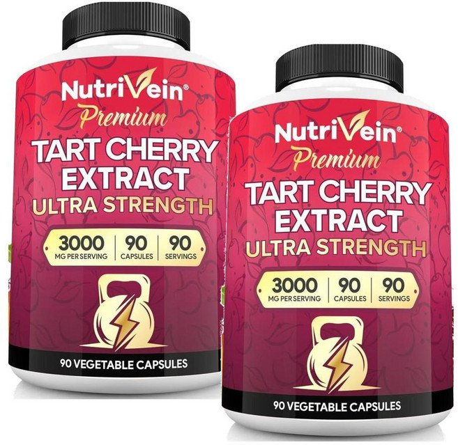 뉴트리베인 프리미엄 타트체리 파워풀 스트렝스 3000mg 캡슐 Nutrivein Tart Cherry, 90정, 2개