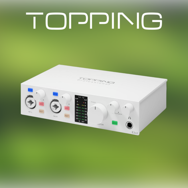 [미디런샵/국내정품] TOPPING E2x2 토핑 오디오 인터페이스, 화이트