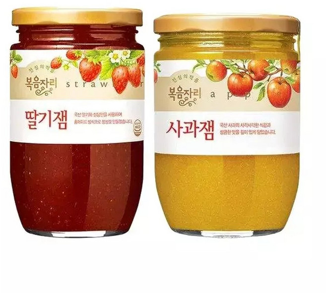 복음자리 딸기잼 500g +사과잼 620g, 2개